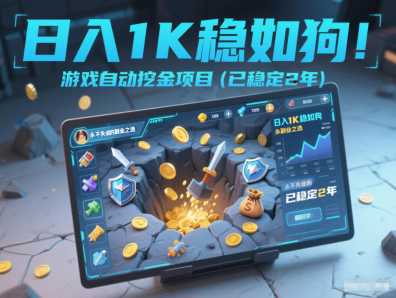 日入1K稳如狗！游戏自动挖金项目(已稳定2年)，永不失业的副业之选【揭秘】-搞薯条网
