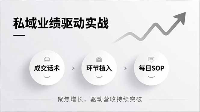 私域业绩驱动实战，成交话术、环节植入、每日SOP，聚焦增长，驱动营收持续突破-搞薯条网