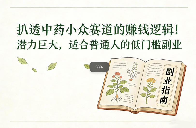 扒透中药小众赛道的賺米逻辑，潜力巨大，适合普通人的低门槛副业-搞薯条网