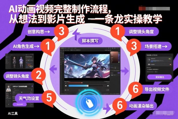 AI动画视频完整制作流程，从想法到影片生成一条龙实操教学-搞薯条网