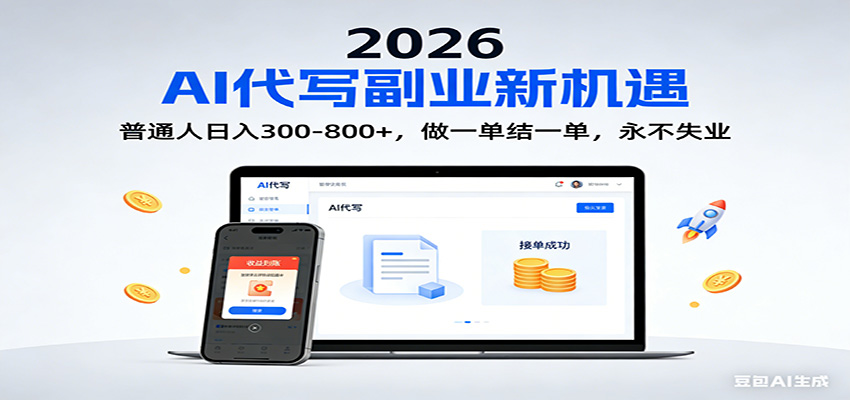2026 副业首选！AI 代写日入 300-800，普通人0门槛，做一单结一单！-搞薯条网