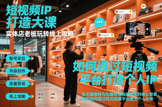 短视频ip打造大课，实体店老板玩转线上攻略-搞薯条网