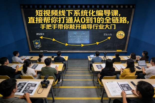 短视频线下系统化编导课，直接帮你打通从0到1的全链路，手把手带你敲开编导行业大门-搞薯条网