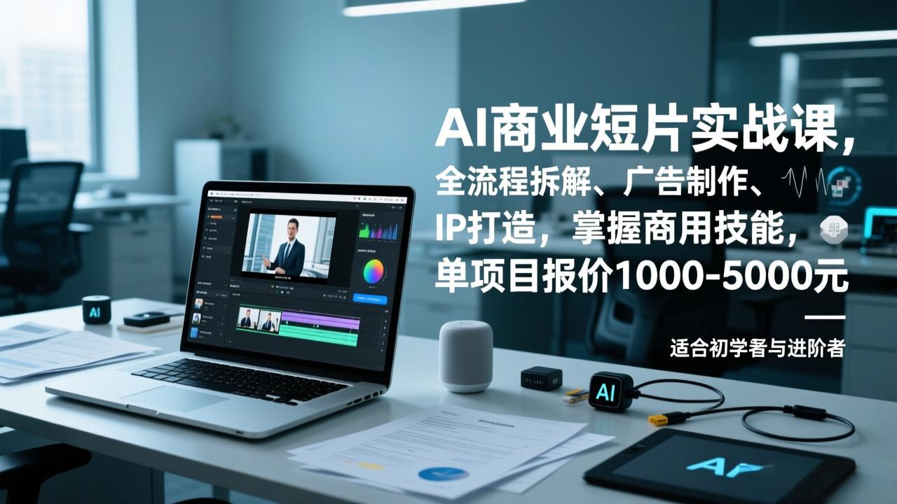 AI商业短片实战课，全流程拆解、广告制作、IP打造，掌握商用技能，单项目报价1000-5000元-搞薯条网