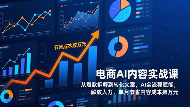 电商AI内容实战课，从爆款拆解到转化文案，AI全流程赋能，解放人力，单月节省内容成本数万元-搞薯条网