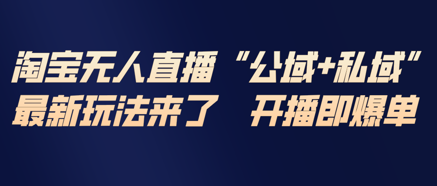 淘宝无人直播最新玩法，包含私域和公域两种玩法-搞薯条网