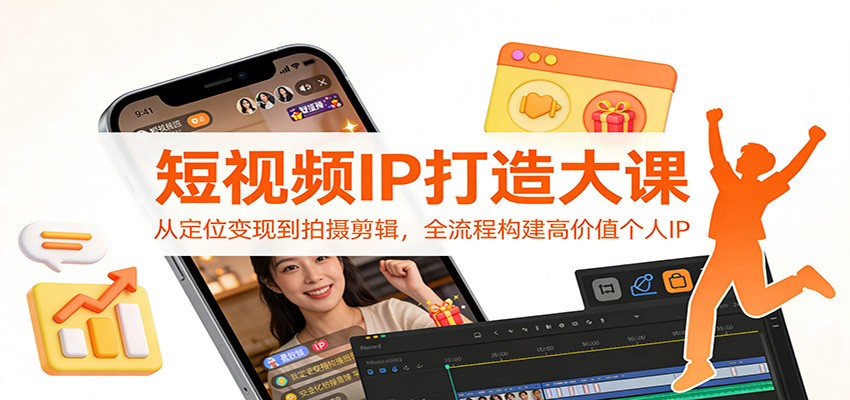 短视频IP打造大课：从定位变现到拍摄剪辑，全流程构建高价值个人IP-搞薯条网