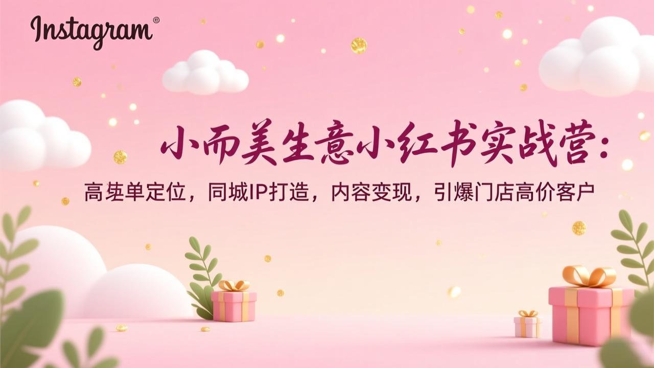 小而美生意小红书实战营：高客单定位，同城IP打造，内容变现，引爆门店高价客户-搞薯条网