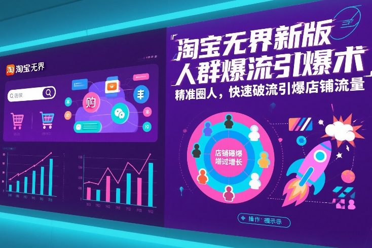 淘宝无界新版人群爆流引爆术，精准圈人，快速破流引爆店铺流量-搞薯条网
