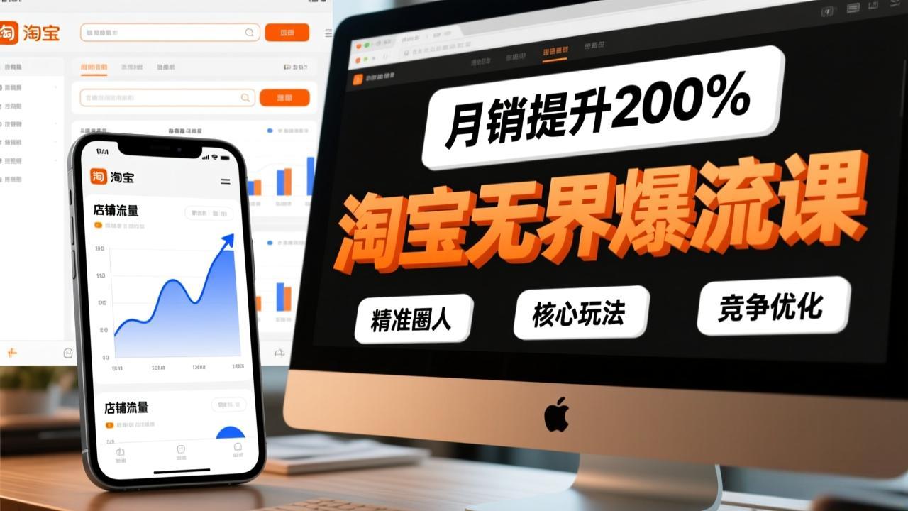 淘宝无界爆流课，精准圈人、核心玩法、竞争优化，快速引爆店铺流量，月销提升200%-搞薯条网