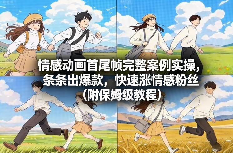 情感动画首尾帧完整案例实操，条条出爆款，快速涨情感粉丝(附保姆级教程)-搞薯条网