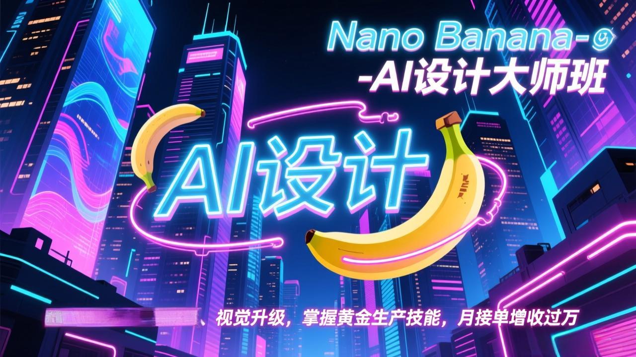 Nano Banana-AI设计大师班，修图合成、广告创作、视觉升级，掌握黄金生产技能，月接单增收过万-搞薯条网
