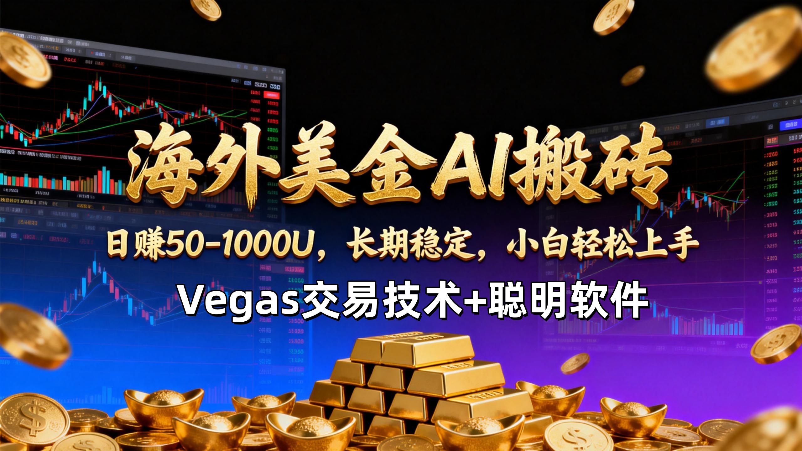 【海外美金AI搬砖】Vegas交易技术+聪明软件，日赚50-1000U，长期稳定，小白轻松上手。-搞薯条网