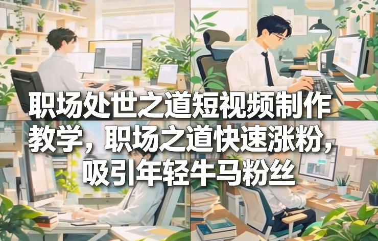 职场处世之道短视频制作教学，职场之道快速涨粉，吸引年轻牛马粉丝-搞薯条网