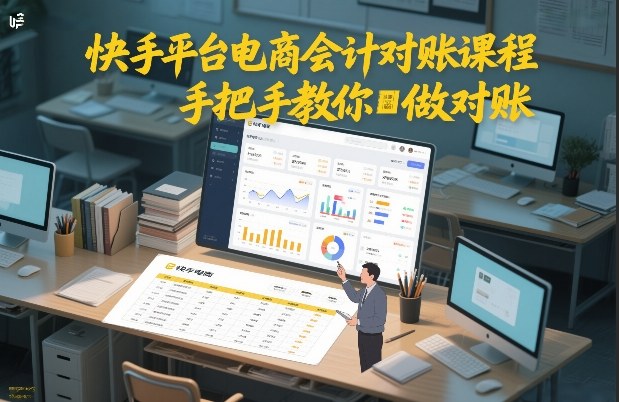快手平台电商会计对账课程，手把手教你做对账-搞薯条网