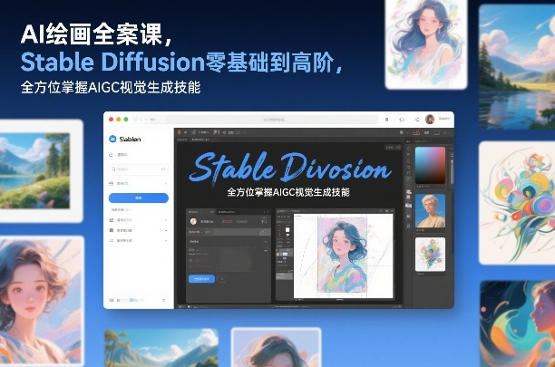 AI绘画全案课,Stable Diffusion零基础到高阶,全方位掌握AIGC视觉生成技能-搞薯条网