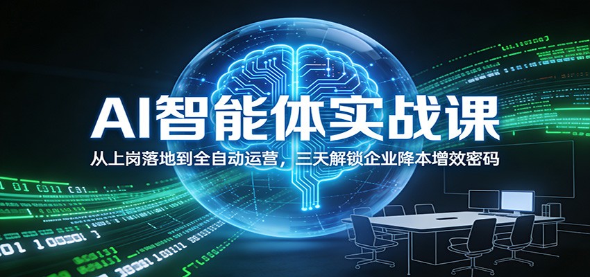 AI智能体实战课:从上岗落地到全自动运营,三天解锁企业降本增效密码-搞薯条网