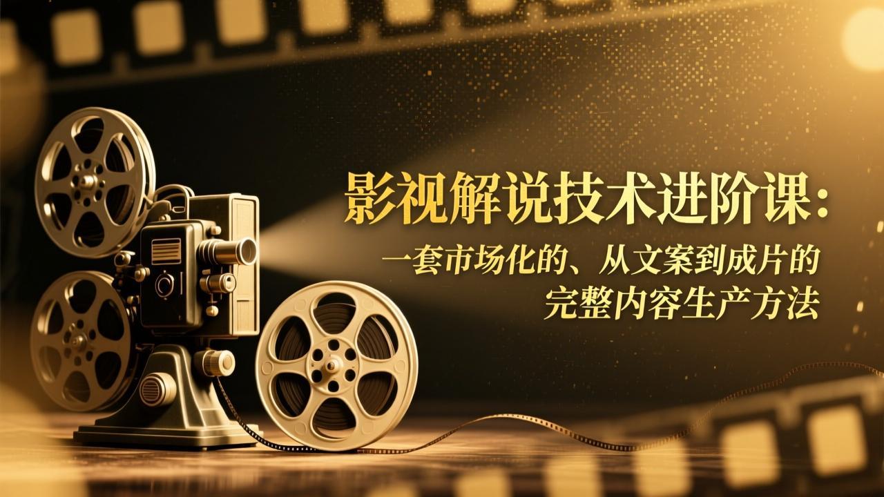 影视解说技术进阶课：一套市场化的、从文案到成片的完整内容生产方法-搞薯条网