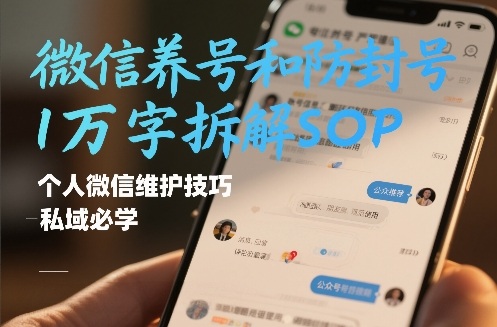 微信养号和防封号1万字拆解SOP,个人微信维护技巧,私域必学【文档】-搞薯条网