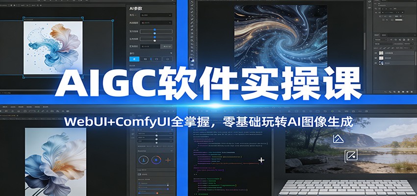 AIGC软件实操课:WebUI+ComfyUI全掌握,零基础玩转AI图像生成-搞薯条网
