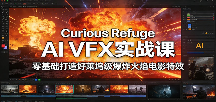 Curious Refuge AI VFX实战课,零基础打造好莱坞级爆炸火焰电影特效-搞薯条网