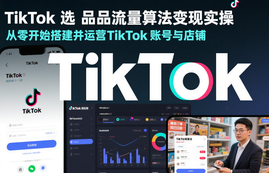 TikTok选品流量算法变现实操，从零开始搭建并运营TikTok账号与店铺-搞薯条网