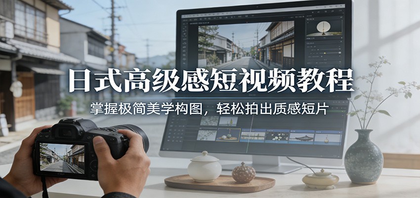 日式高级感短视频教程:掌握极简美学构图,轻松拍出质感短片-搞薯条网