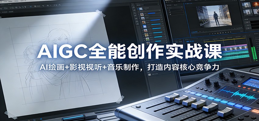 AIGC全能创作实战课：AI绘画+影视视听+音乐制作，打造内容核心竞争力-搞薯条网