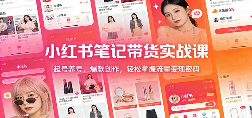 小红书笔记带货实战课：起号养号，爆款创作，轻松掌握流量变现密码-搞薯条网