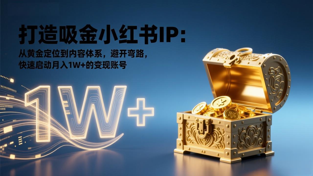 打造吸金小红书IP:从黄金定位到内容体系,避开弯路,快速启动月入1W+的变现账号-搞薯条网