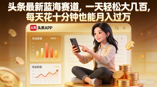 头条最新蓝海赛道，一天轻松大几张，每天花十分钟也能月入过1W【揭秘】-搞薯条网