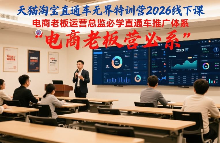 天猫淘宝直通车无界特训营2026线下课，电商老板运营总监必学直通车推广体系-搞薯条网