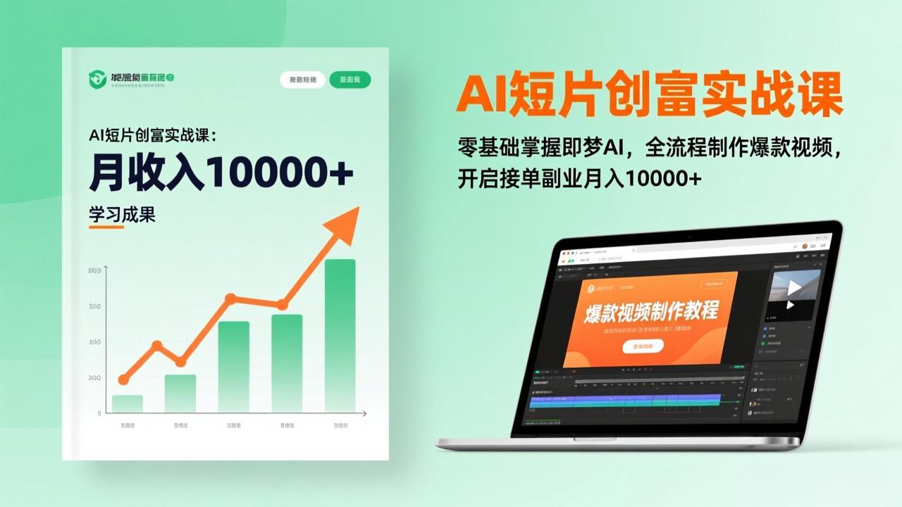 AI短片创富实战课:零基础掌握即梦AI,全流程制作爆款视频,开启接单副业月入10000+(更新-搞薯条网