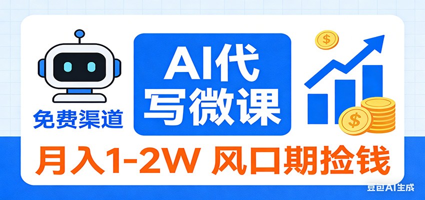 2026告别打工!AI 代写微课,提供免费渠道,月入 1-2W 风口期捡钱-搞薯条网