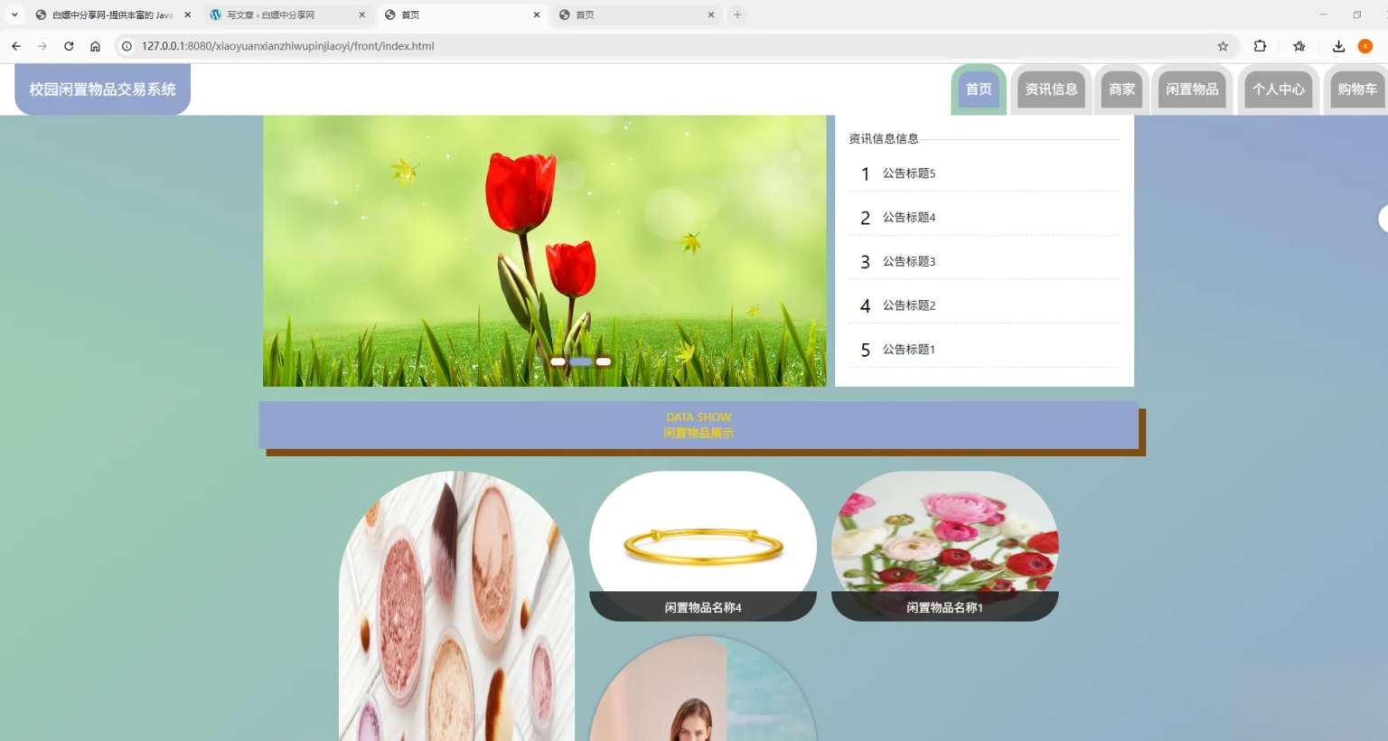 基于Spring Boot的校园闲置物品交易系统代码-搞薯条网