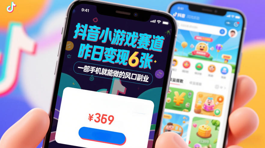 抖音小游戏赛道,昨日变现600+,零基础一部手机就能做的风口副业【揭秘】-搞薯条网