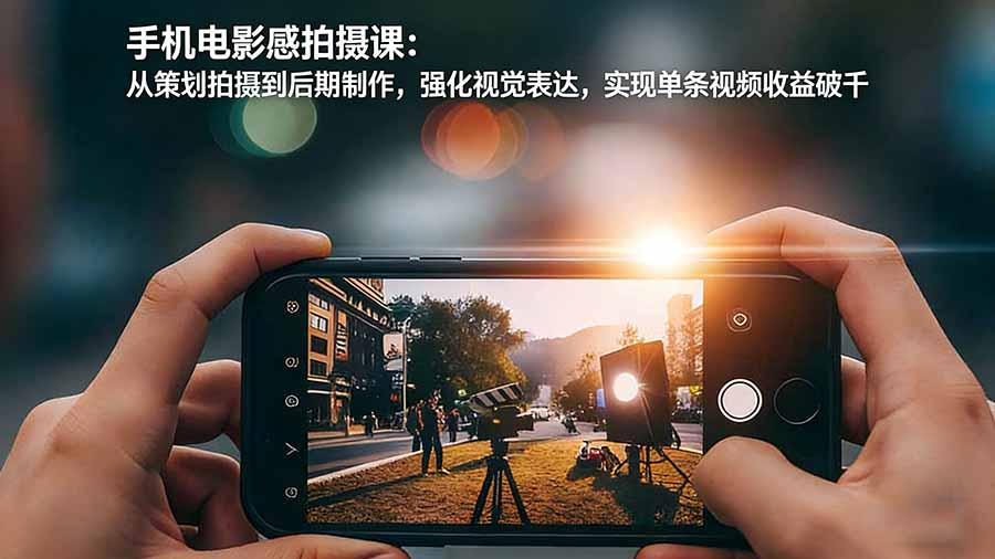 手机电影感拍摄课:从策划拍摄到后期制作,强化视觉表达,实现单条视频收益破千-搞薯条网