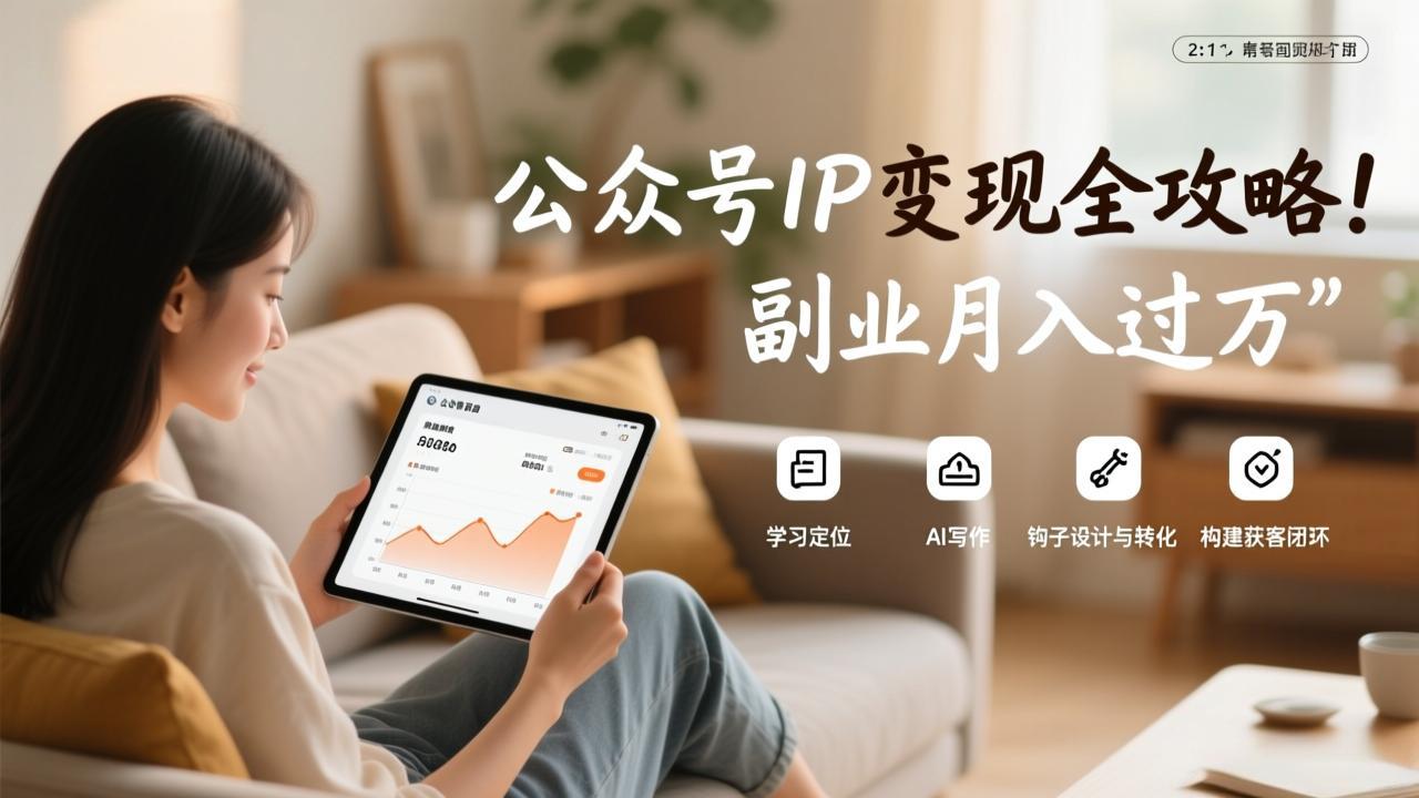 公众号IP变现全攻略，学习定位、AI写作、钩子设计与转化，构建获客闭环，副业月入过万-搞薯条网