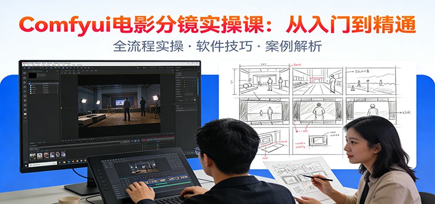 ComfyUI电影分镜实操课:分镜一致性,全流程AI视频制作,零基础也能做专业分镜-搞薯条网