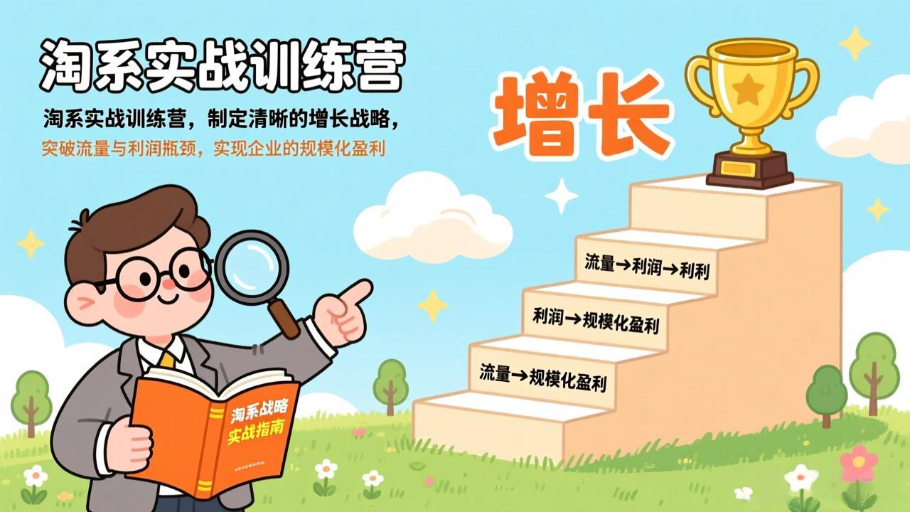 淘系实战训练营，制定清晰的增长战略，突破流量与利润瓶颈，实现企业的规模化盈利-搞薯条网
