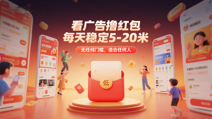 看广告撸红包，每天稳定5-20米，无任何门槛，适合任何人-搞薯条网