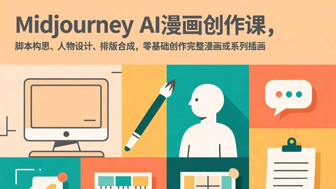 Midjourney AI漫画创作课，脚本构思、人物设计、排版合成，零基础创作完整漫画或系列插画-搞薯条网