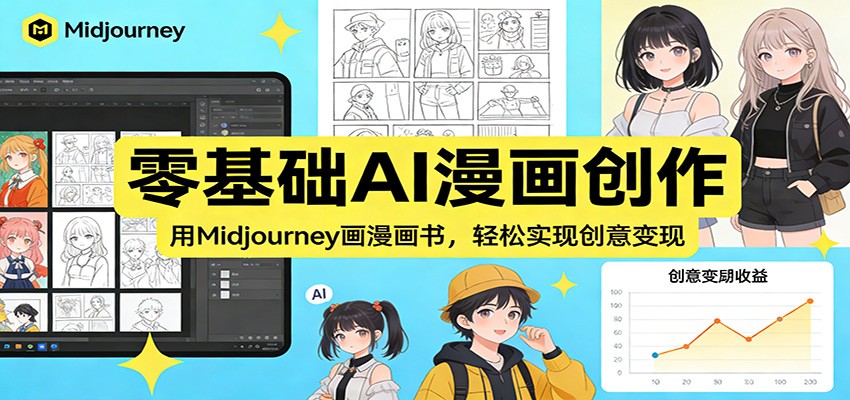 零基础AI漫画创作：用Midjourney画漫画书，轻松实现创意变现-搞薯条网
