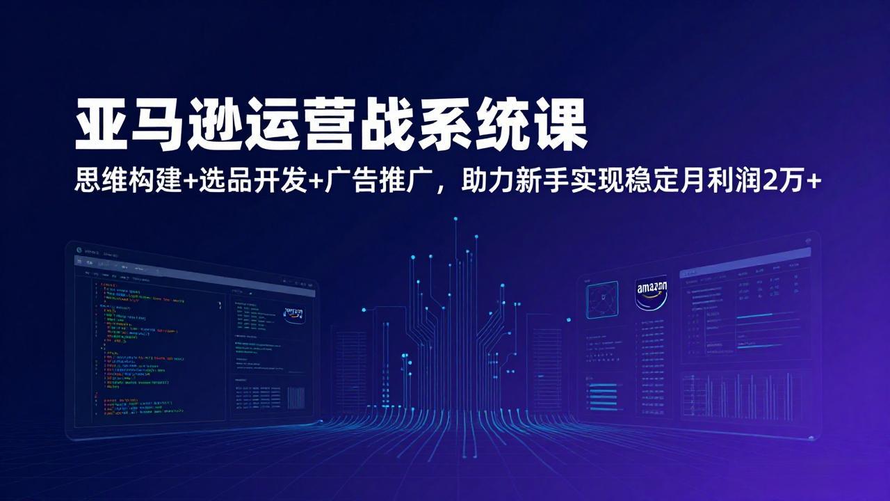 亚马逊运营实战系统课，思维构建+选品开发+广告推广，助力新手实现稳定月利润2万+(更新-搞薯条网