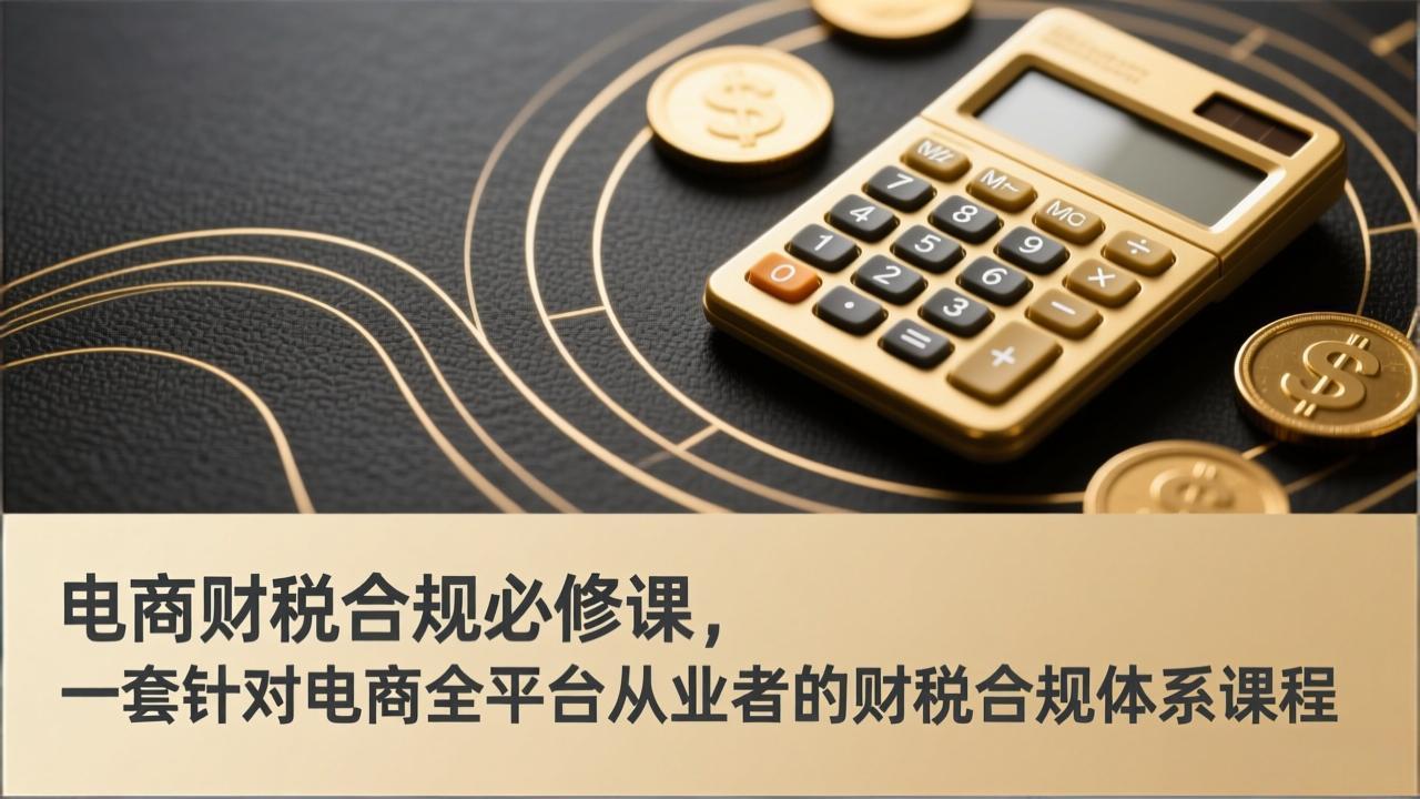 电商财税合规必修课，是一套针对电商全平台从业者的财税合规体系课程-搞薯条网