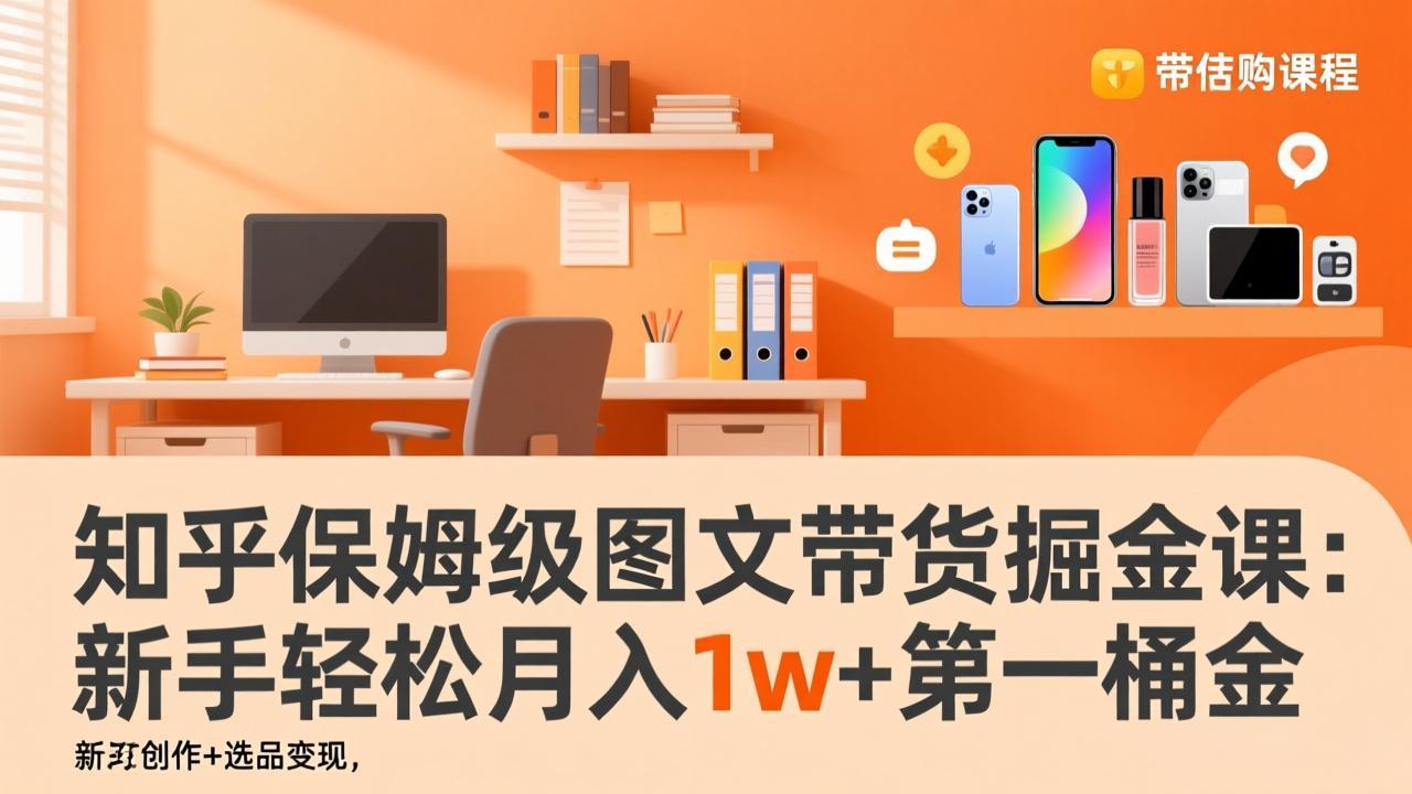 知乎保姆级图文带货掘金课：账号打造+爆文创作+选品变现，新手轻松月入1w+第一桶金-搞薯条网