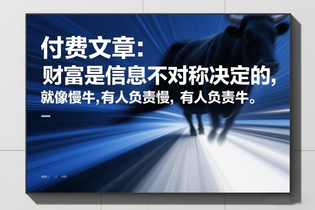 付费文章：财富是信息不对称决定的，就像慢牛，有人负责慢，有人负责牛-搞薯条网