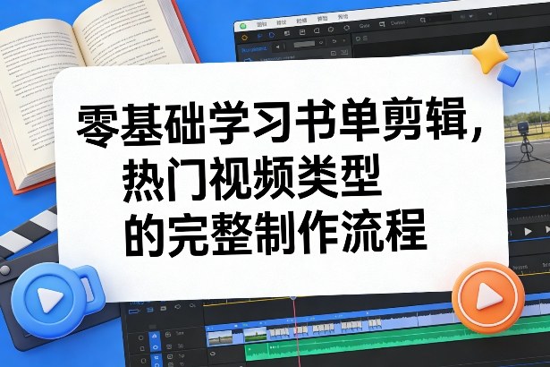 零基础学习书单剪辑，热门视频类型的完整制作流程(更新2026)-搞薯条网