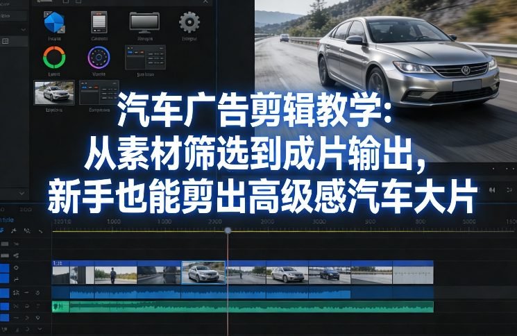 汽车广告剪辑教学：从素材筛选到成片输出，新手也能剪出高级感汽车大片-搞薯条网