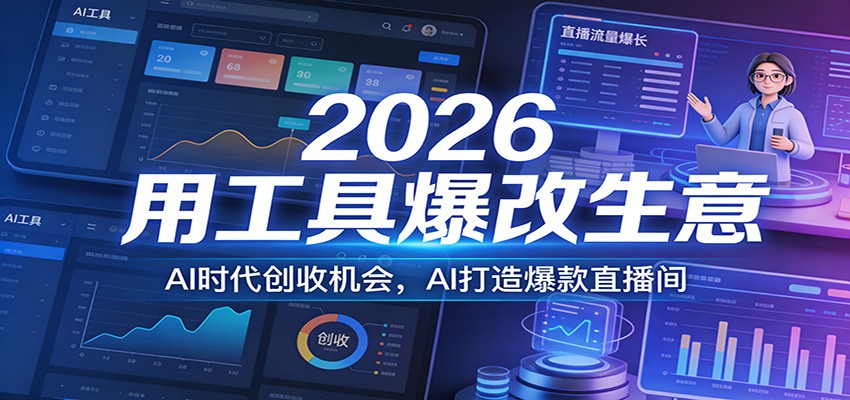 2026用工具爆改生意，AI时代创收机会，AI打造爆款直播间-搞薯条网